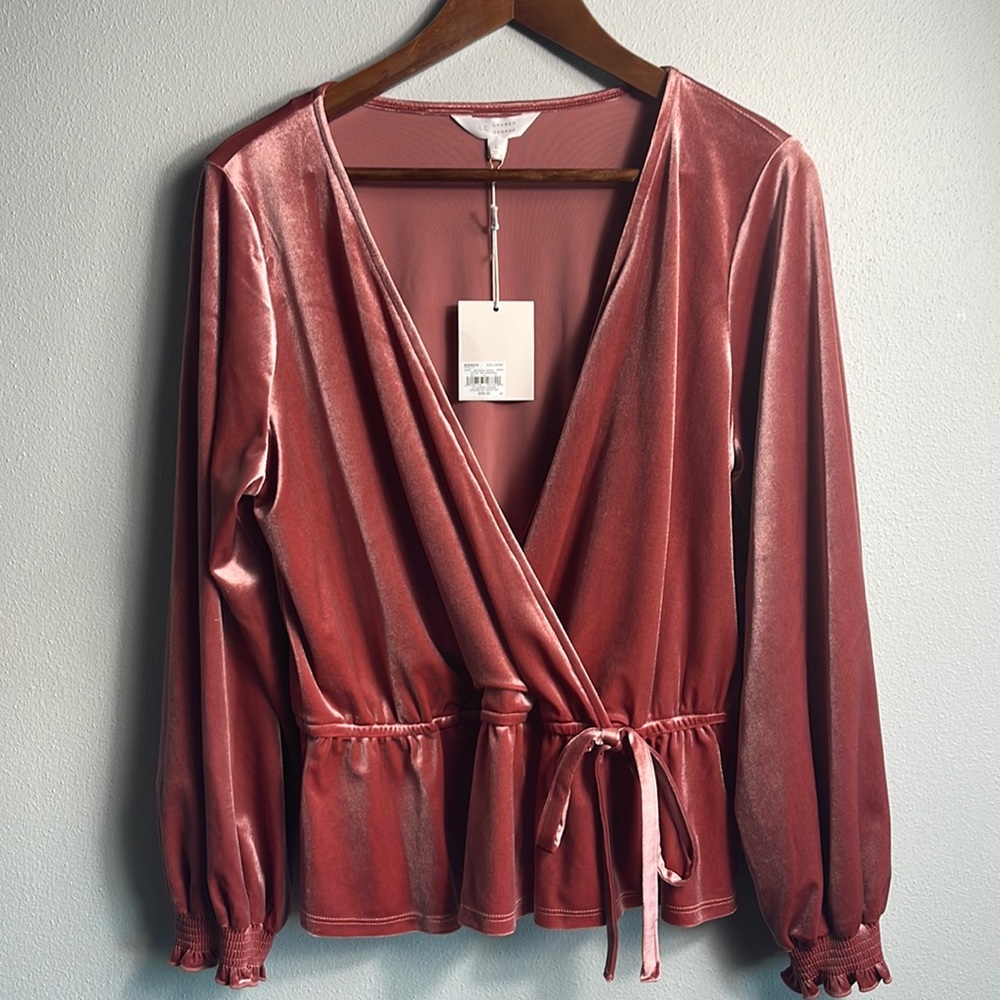 Lauren Conrad Velour Wrap Top.